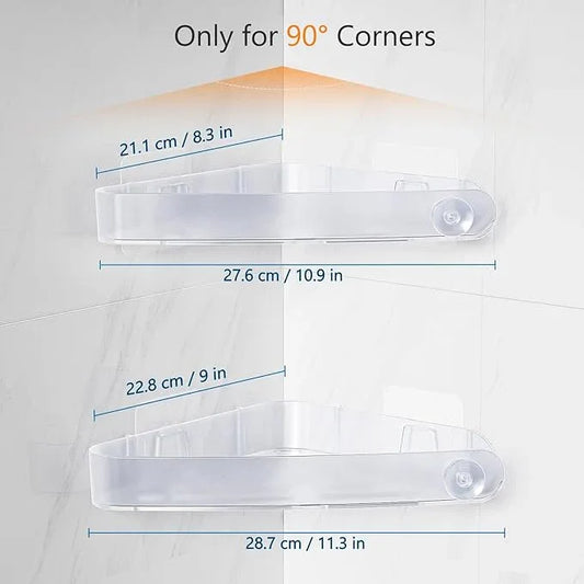 Sotfamily Shower Caddy Corner, 4 Pack Adhesive Corner Shower Shelves for Bathroom Organizers and Storage, Rust Free Plastic Rack for Bathroom Accessories & Decor, Crystal - ModernBath