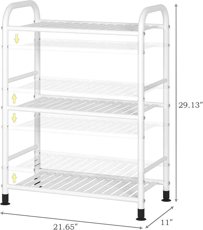 JSB 3-Tier Adjustable Shelving Unit, Heavy Duty Storage Rack Organizer Metal Corner Shelf for Kitchen Living Room Laundry Pantry Bathroom (White, 3 Tier)… - ModernBath