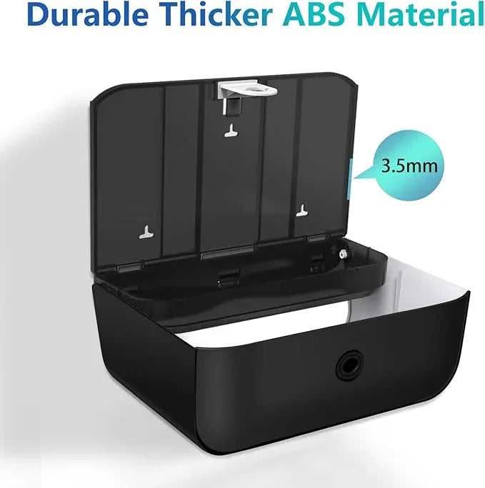 𝐏𝐚𝐩𝐞𝐫 𝐓𝐨𝐰𝐞𝐥 𝐃𝐢𝐬𝐩𝐞𝐧𝐬𝐞𝐫, Multifold/Trifold/C Fold Papers Dispenser, Bathroom Hand Towels Wall Mounted Tissue Holder, No-Drill Adhesive Commercial or Home Black - ModernBath