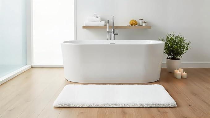 C23 Luxury Bathroom Rugs, Bath Mat - 20"x32" | 2200 GSM Tufted Cotton Bathroom Mat | Ultra-Absorbent Quick Dry, Heavyweight Non-Slip Bathmat | Thick Soft Plush Machine Washable Bath Rug - ModernBath