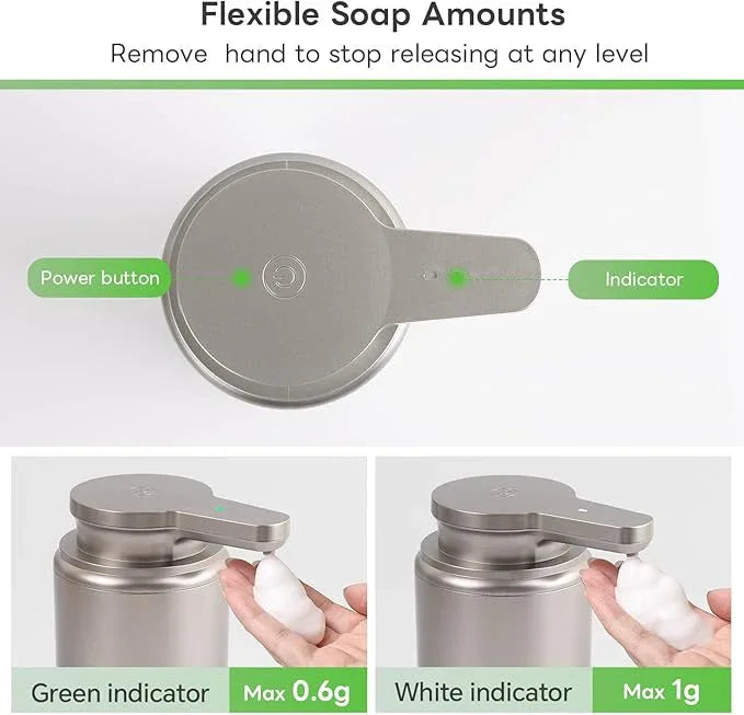 LAOPAO Automatic Foaming Soap Dispenser, Rechargeable Touchless Foam Hand Soap Dispenser for Bathroom, Soap Pump for Kitchen, Water-Resistant, Xmas Gift 10oz, Plastic - ModernBath