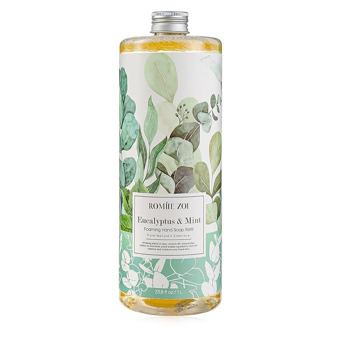 ROMIIE ZOI Foaming Hand Soap Refill, Eucalyptus & Mint, Gentle & Moisturizing Formula, 1 L/ 33.8 FL OZ - ModernBath
