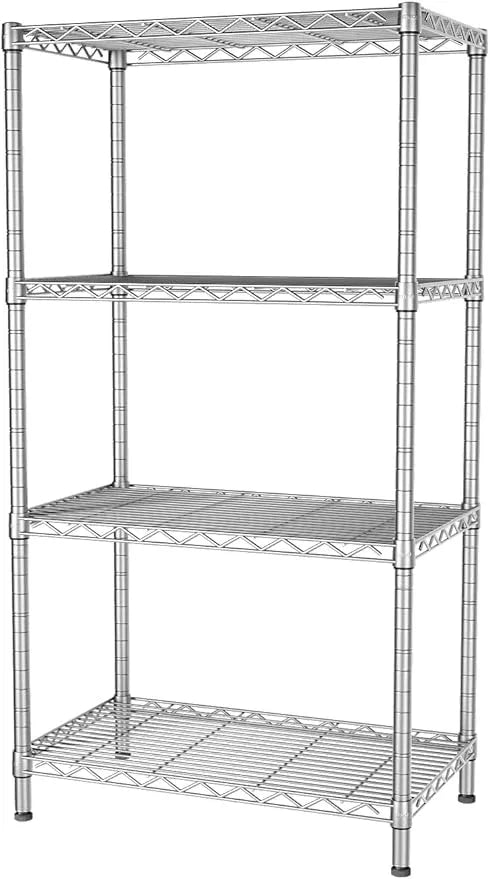 SINGAYE 4 Shelves Adjustable Storage Shelf Wire Shelving Rack Bathroom Standing Units Laundry Room Organization for Kitchen Office Bathroom Organizers Metal Pantry 14" D x 24" W x 48" H Gray - ModernBath
