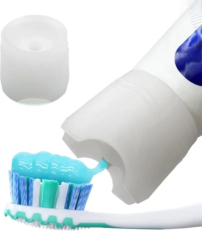 Chrome Cherry SqueezMe Self-Closing Toothpaste Caps, Silicone Lid for Kids & Adults, No Mess Toothpaste Dispenser, Self-Standing Easy Squeezer Cap, Bathroom Accessory, Self-Standing White, Pack of 1 - ModernBath