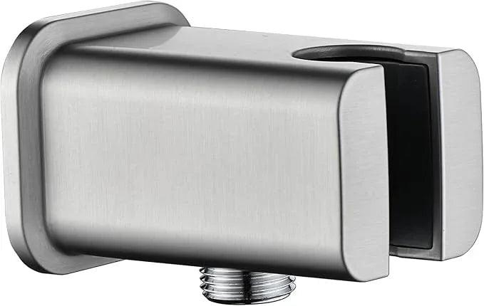 BRIGHT SHOWERS Wall Supply Elbow with Shower Head Bracket for Handheld Shower Head, Brass Core Wall Mounted Water Outlet, G1/2 Connector, Brushed Nickel - ModernBath