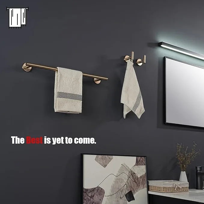 JQK Champagne Bronze Towel Bar, 20.5 Inch 304 Stainless Steel Thicken 0.8mm Towel Rack Bathroom, Towel Holder Wall Mount, Useable Length 18 Inch, TB110L18-CB - ModernBath