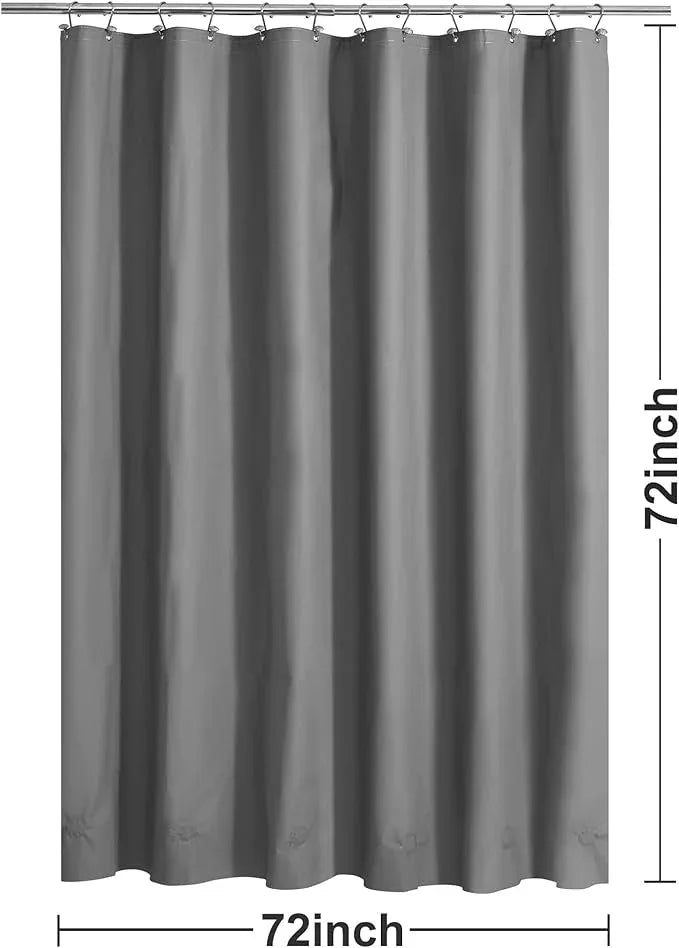 Barossa Design Gray Shower Curtain Liner with 6 Magnets - Heavy Duty Waterproof PEVA Shower Liner for Bathroom, 72" x 72" Standard Size, Metal Grommets - Dark Gray, 72x72 - ModernBath
