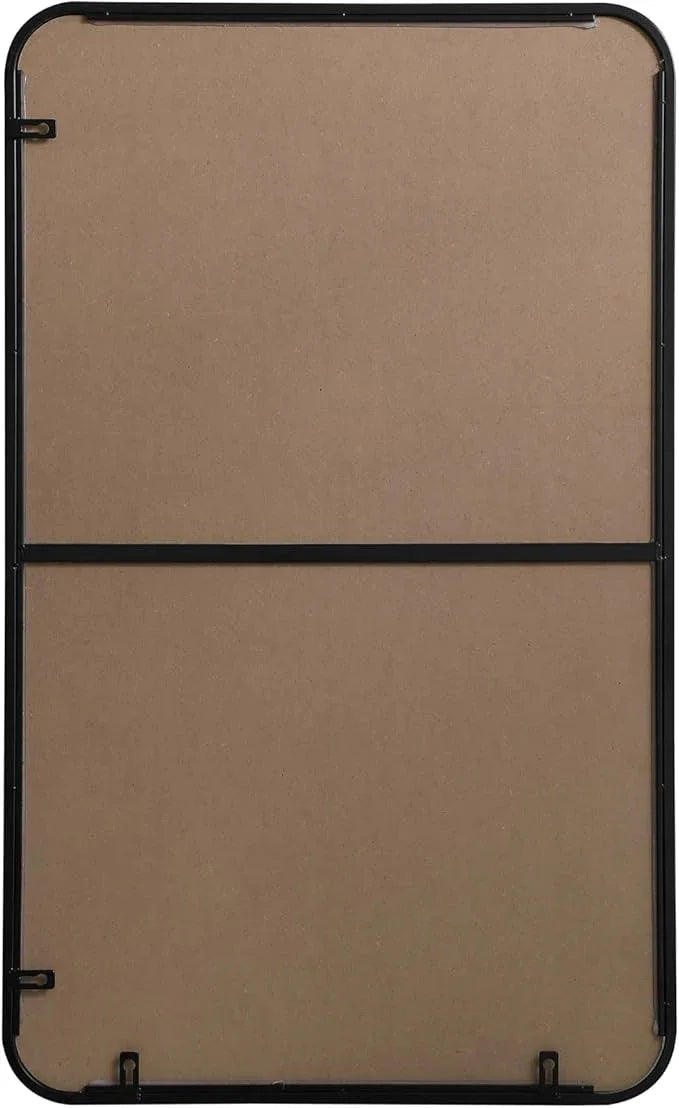 ARS Concepts Aura, Soft Corner Metal Rectangular Mirror 22X36 Inch in, Modern, Black - ModernBath