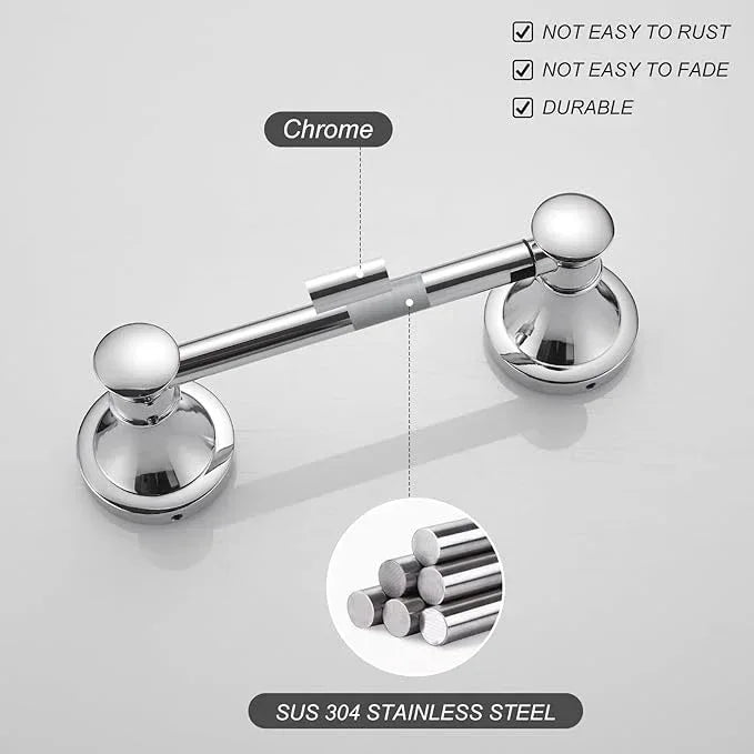 BESy Wall Mounted Toilet Paper Roll Holder Rustproof Tissue Paper Holder Bathroom Flexible Pivoting Tissue Handle Toilet Holder, Polished Chrome, Stainless Steel - ModernBath