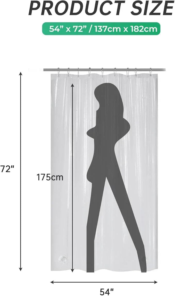 AmazerBath 54x72 Shower Curtain Stall, Plastic Small Shower Curtain Clear, Heavy Duty Thick PEVA, Stand Up Shower Stall Size with 2 Weighted Stones and 9 Grommets - ModernBath