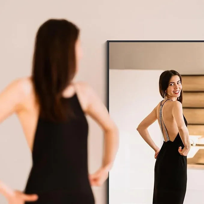 DESBING Black Bathroom Mirror for Wall, 30x50 Inch Rectangle Mirrors with Metal Frame, Modern Vanity Wall Mirror Decor for Entryway Hangs, Bathroom Living Room Horizontal or Vertical - ModernBath