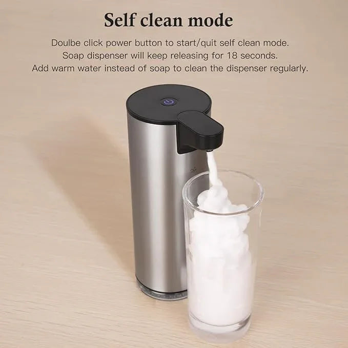 LAOPAO Automatic Soap Dispenser, Rechargeable Stainless Steel Foaming Soap Dispenser Touchless for Bathroom Auto Hand Soap Pump for Kitchen, Xmas Gift,9oz - ModernBath