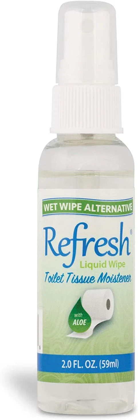 Refresh Liquid Wipe Toilet Paper Spray – Eco-Friendly Flushable Wet Wipe Alternative, Cleanses & Soothes with Witch Hazel & Aloe, Septic & Plumbing Safe, 2 Fl Oz (1 Pack) - ModernBath