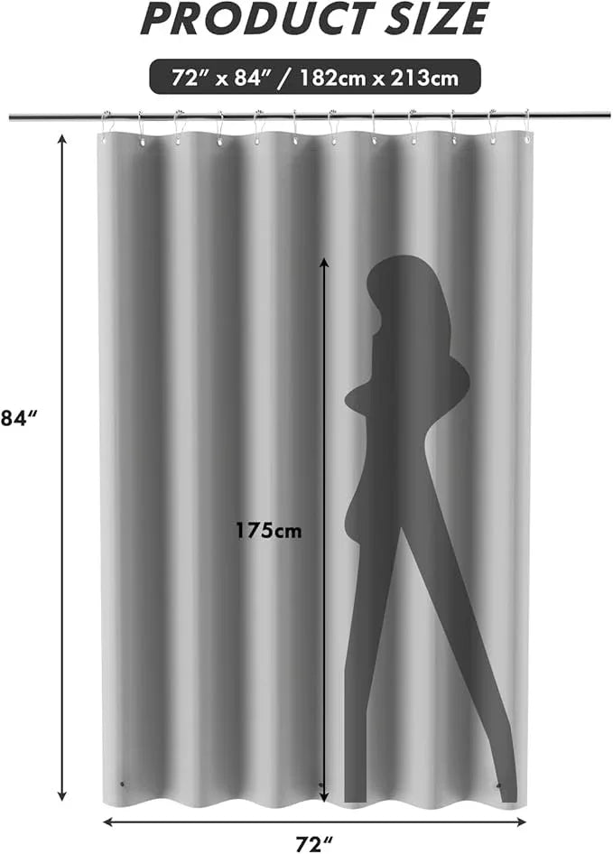 AmazerBath Extra Long Shower Curtain Liner, Grey Shower Liner 84 Inches Long, 72x84 Plastic Shower Curtain Liner, Cute Tall Shower Liner, PEVA Bathroom Shower Curtain Liners with 3 Magnets - ModernBath