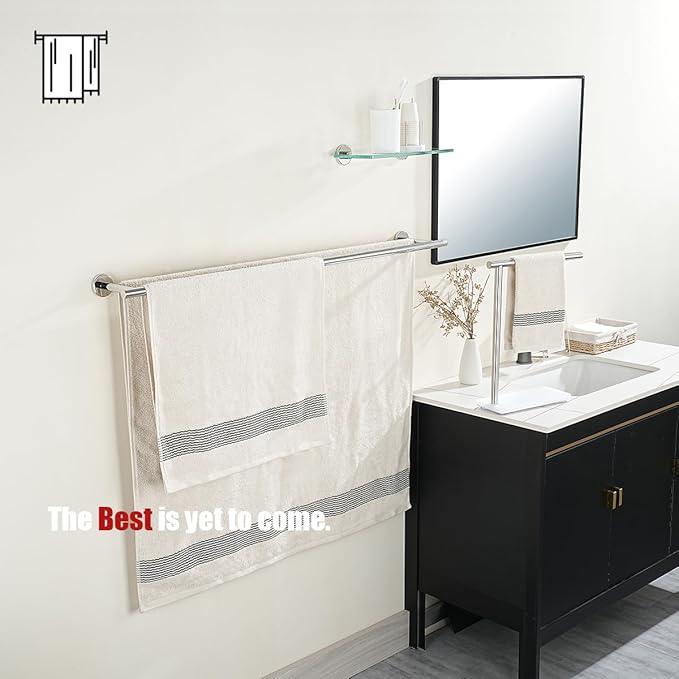 JQK Double Bath Towel Bar, 39 Inch 304 Stainless Steel Thicken 1mm Towel Rack for Bathroom, Bath Towel Holder Polished Chrome Wall Mount, Useable Length 36 Inch, TB100L36-CH - ModernBath