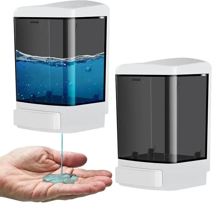 RMERVE 2PCS Commercial Soap Dispenser Plastic Wall Mounted Soap Dispenser 33.8oz/ 1000ml Plastic Hand Wash Soap Wall Dispenser for Bathroom Kitchen Hotel Liquid Gel Shampoo Chamber (Black) - ModernBath