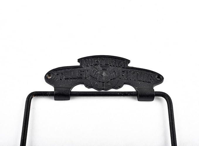 Renovators Supply Toilet Paper Holder - Antique Wall Mount Toilet Paper Holder - Sanitary Paper Holder - Vintage Bathroom Decor - Colonial Tissue Holder - Black, Victorian, Pack of 1 - ModernBath
