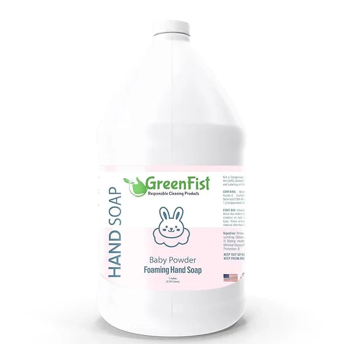 GreenFist Foaming Hand Soap Refills Baby Powder Scent Jug Foam Refill Made in USA, 128 ounce (1 Gallon) - ModernBath