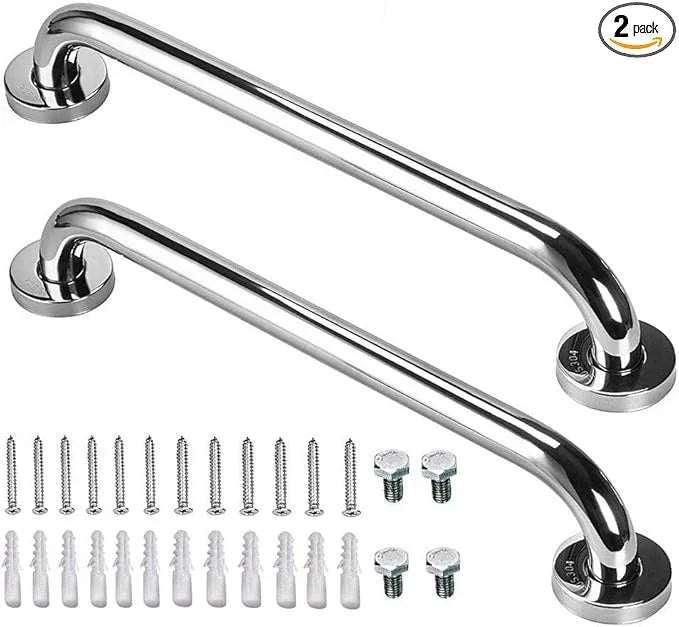 16 Inch Stainless Steel Shower Grab Bar 2 Pack, Munzong Balance Handrail Shower Bar - Bathroom, Bathtub Mounted Safety Hand Support Rail, Handicap, Elderly, Disabled, Injury, Senior Assist Bath Handle - ModernBath