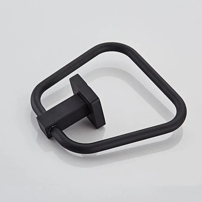 Matte Black Towel Ring for Bathroom, Kitchen Bath Towel Holder Hangers Wall Mount Heavy Duty Stainless Steel - ModernBath