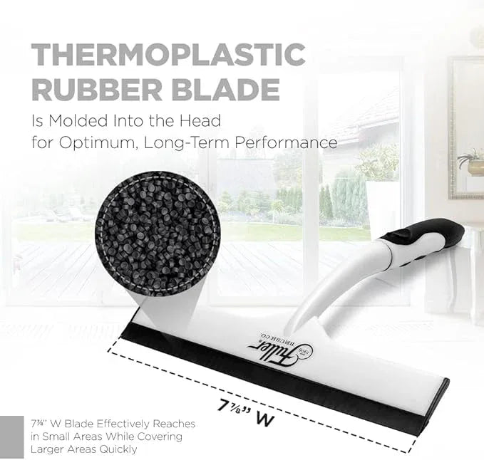 Fuller Brush Easy Grip Handheld Squeegee - for Shower Walls, Doors, Tub Surfaces, Windows, Mirrors & Vehicle Windshields - ThermoPlastic Rubber Blade - Comfort Grip Handle with Built-in Finger Groove - ModernBath