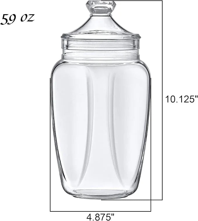Amazing Abby - Eleanor - Plastic Bathroom Canister (60 oz), Acrylic Apothecary Jar for Vanity, BPA-Free and Shatter-Proof, Great for Bath Sponges and Shower Balls (NOT Glass) - ModernBath