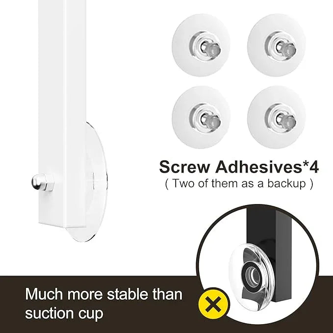 Orimade Adjustable Anti-slip Shower Caddy over Shower Head, Rustproof Bathroom Hanging Shower Organizer with 2 Hooks for Razor, No Drilling Shelves Storage Rack 2 Tier, White - ModernBath