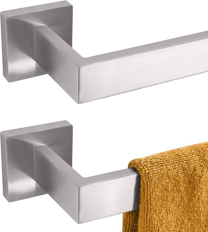 KOKOSIRI 32-Inch Single Towel Bar, Bathroom Kitchen Towel Holder, Wall Mounted T-304 Stainless Steel Towel Rack 2 Pack, Brushed Nickel, B4003BR-L32-P2 - ModernBath