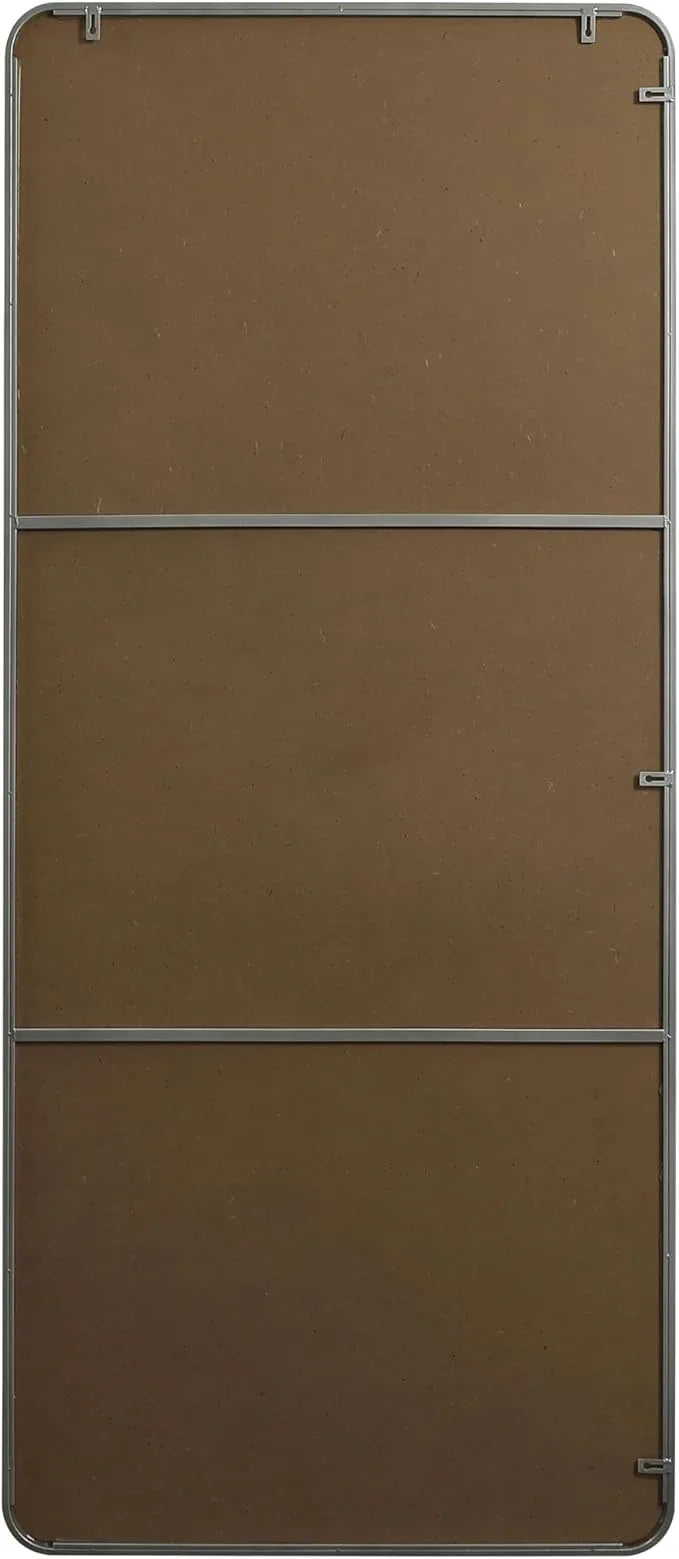 ARS Concepts Aura, Soft Corner Metal Rectangle Mirror 32X72 Inch in, Modern, Silver - ModernBath