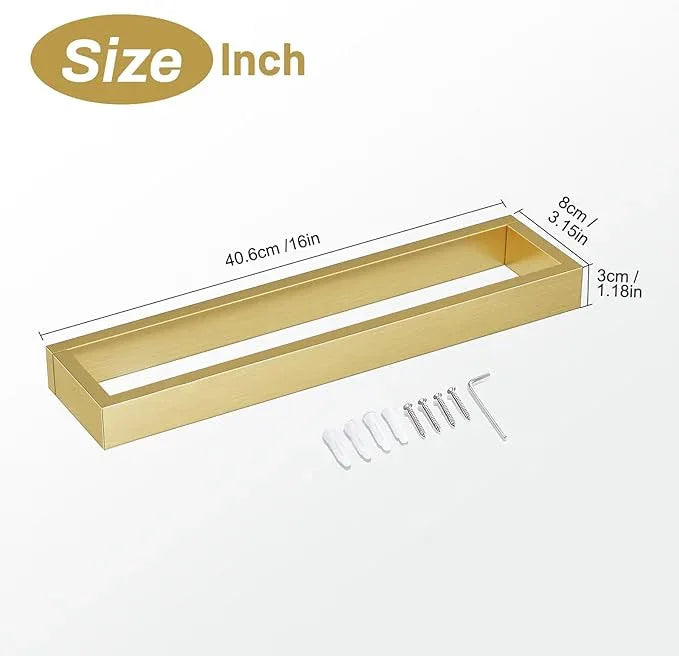 TNOMS Single Towel Bar Towel Holder Bathroom Hardware Accessories,Stainless Steel Wall-Mounted Towel Rack Towel Rail,16 Inches Brushed Gold - ModernBath