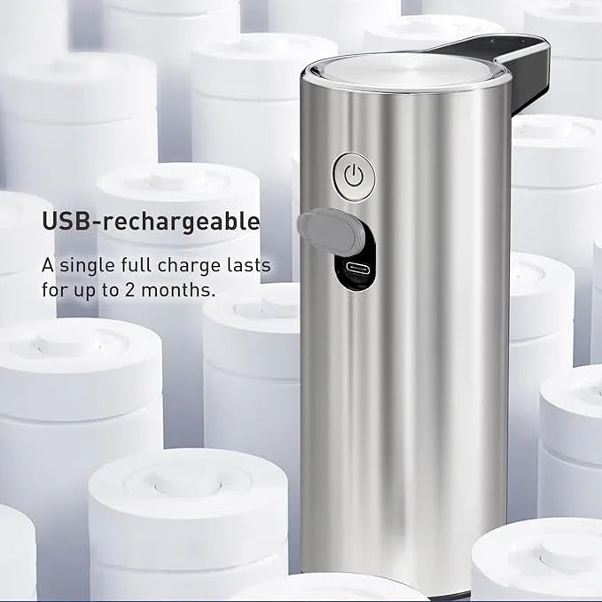 EKO Aroma Touchless Automatic Soap Dispenser for Kitchen and Bathroom, Liquid Hand Soap Dispenser, Water-Resistant and Rechargeable, 9 fl oz (Stainless) - ModernBath