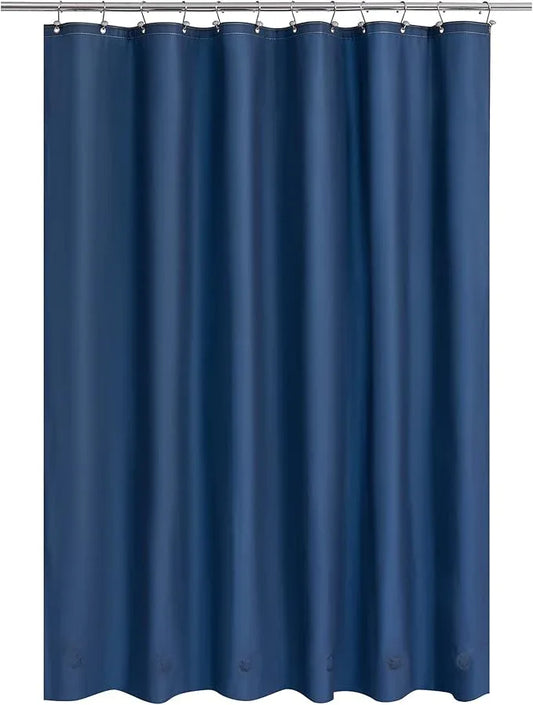 Barossa Design Navy Shower Curtain Liner with 6 Magnets - Waterproof PEVA Shower Liner for Bathroom, 72" x 72" Standard Size, PVC Free, Metal Grommets - Navy Blue, 72x72 - ModernBath