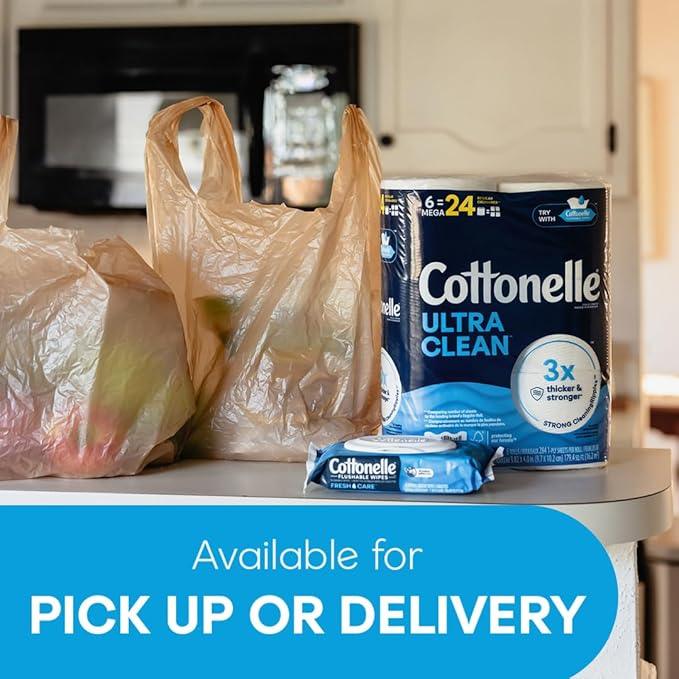 Cottonelle Ultra Clean Toilet Paper, 4 Mega Rolls = 16 Regular Rolls, Packaging May Vary - ModernBath