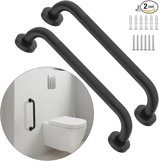 20 Inch Anti Slip Shower Grab Bar Oil Rubbed Black 1.25" Diameter,Munzong 2 Pack Bathroom Grab Bar, Knurled Bathroom Balance Bar,Safety Hand Rail Support Handicap Elderly Senior Assist Bath Handle - ModernBath