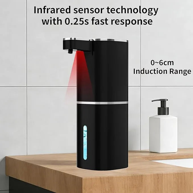 Automatic Liquid Soap Dispenser, Touchless Hand Soap Dispenser, USB Rechargeable, 4 Adjustable Levels, 14.2 oz (420 ml) Large Capacity, for Bathroom, Kitchen & School (Black, Liquid) - ModernBath