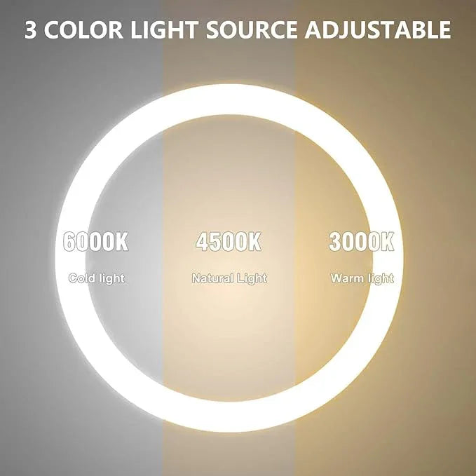 BOSBTMYX Lighted Makeup Mirror, 1x/10x HD Magnifier Dual Sided Mirror 360° Rotatable, 3 Colors Brightness Adjustable - ModernBath