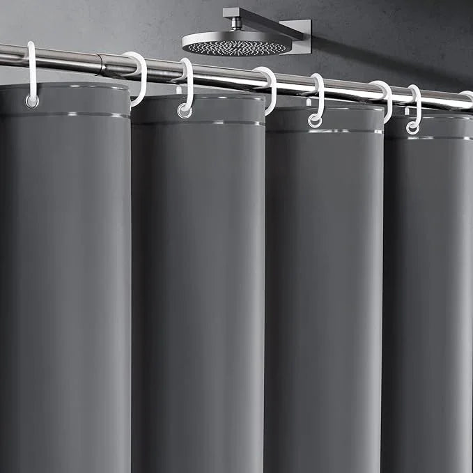 UFRIDAY Dark Grey Shower Curtain Liner Premium PEVA 72 x72 inch,Heavy Duty Shower Curtain with 3 Weighted Magnets, Plastic Waterproof Grey Shower Curtains for Bathroom with 12 Hooks - ModernBath