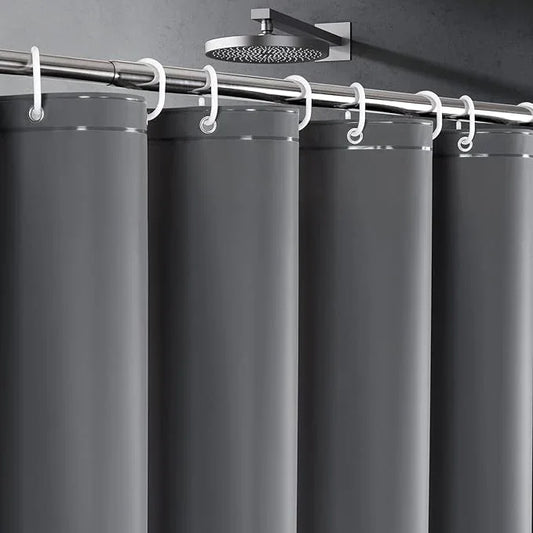 UFRIDAY Dark Grey Short Shower Curtain Liner Premium PEVA 72 x66 inch,Heavy Duty Shower Curtain with 3 Weighted Magnets, Plastic Waterproof Grey Shower Curtains for Bathroom with 12 Hooks - ModernBath