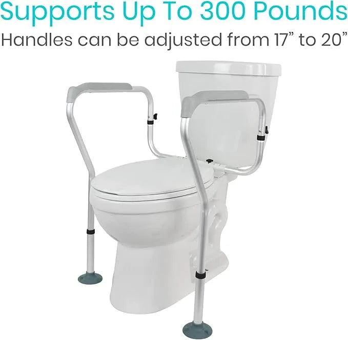 Vive Toilet Safety Rails for Seniors - Adjustable Grab Bars for Toilet - Toilet Safety Frame - Toilet Assistance for Elderly & Disabled - Toilet Seat with Handles - Bathroom Assist Bar Support Aid - ModernBath
