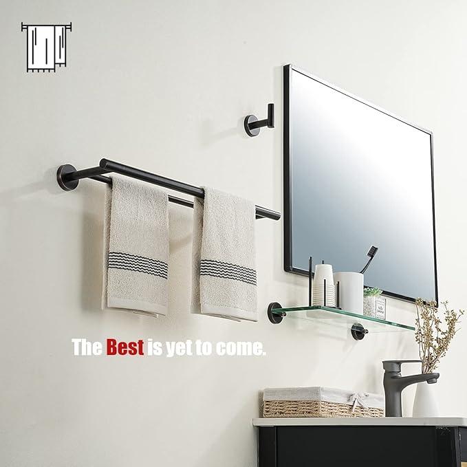 JQK Double Towel Bar Oil Rubbed Bronze, 19 Inch 304 Stainless Steel Thicken 0.8mm Towel Rack Bathroom, Towel Holder ORB Wall Mount, Useable Length 16 Inch, TB100L16-ORB - ModernBath