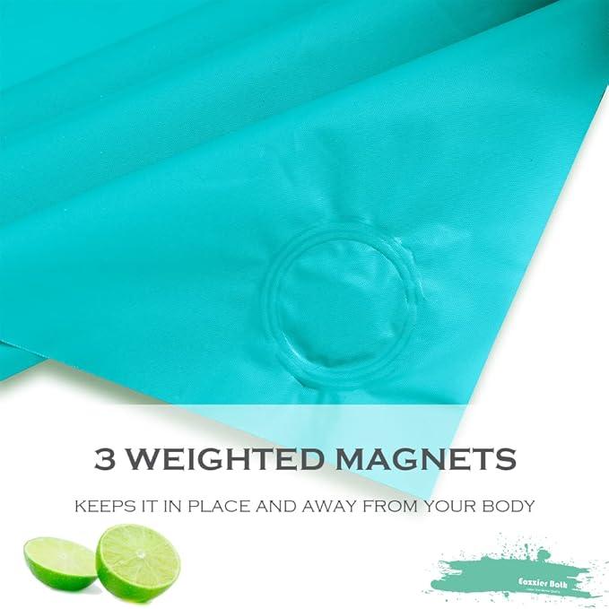 Eazzier Bath Aqua Blue Plastic Shower Curtain Or Liner, 72x72 Inch Lightweight Teal Blue Plastic Bathroom Shower Showroom Inner Curtain with Rustproof Metal Grommet Holes and Weighted Magnets - ModernBath
