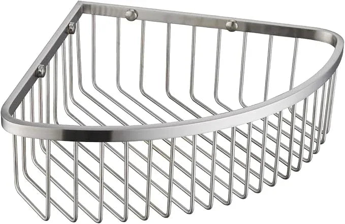 Bathroom Shower Caddy Corner Shelf Basket, Ultra Sturdy Rust-Proof Stainless Steel Shelf Organizer Shampoo Holder, Wall Mounted Storage Rack for Bathroom Kitchen, Brushed Nickel - ModernBath