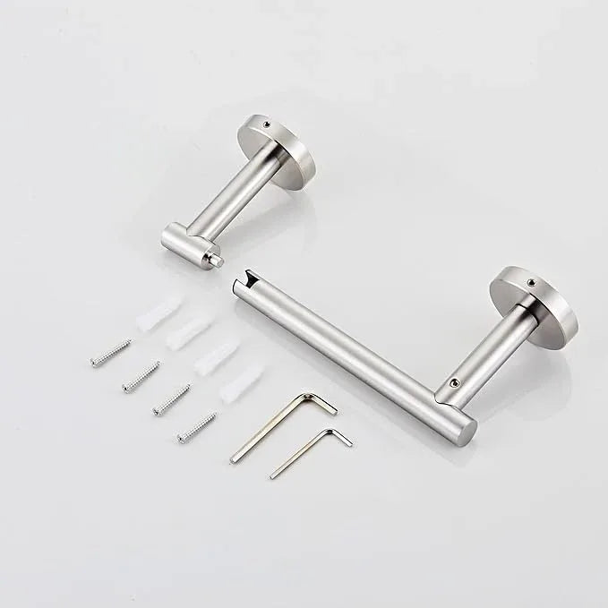 Toilet Paper Holder Wall Mount, Brushed Nickel Bathroom Toilet Paper Holder for SUS 304 Stainless Steel, Double Post Pivoting Toilet Paper Roll Holder for Bathroom RV Paper Towels for TP - ModernBath