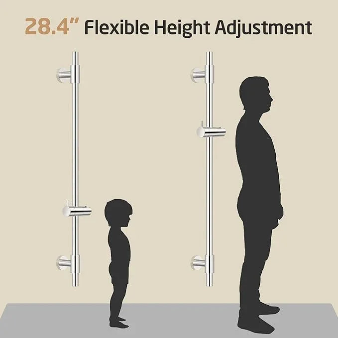 KES 30-Inch Shower Slide Bar with Adjustable Handheld Shower Head Holder, Reuse Existing Holes, Universal Fit, SUS304 Polished Stainless Steel Wall Mount for Bathroom, Drilling Required, F209S78-PS - ModernBath