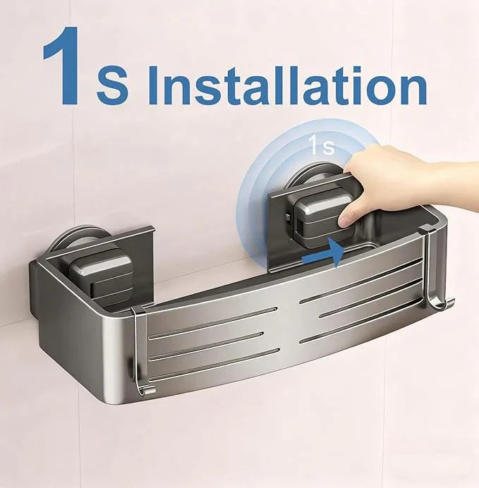 2Pcs Suction Cup Shower Caddy,Upgrade Extra-Strong Suction Shower Shelves with Hooks,No Drilling Waterproof & Rustproof Bathroom Organizers and Storage,Reusable Shower Racks for Shampoo and Toiletries - ModernBath