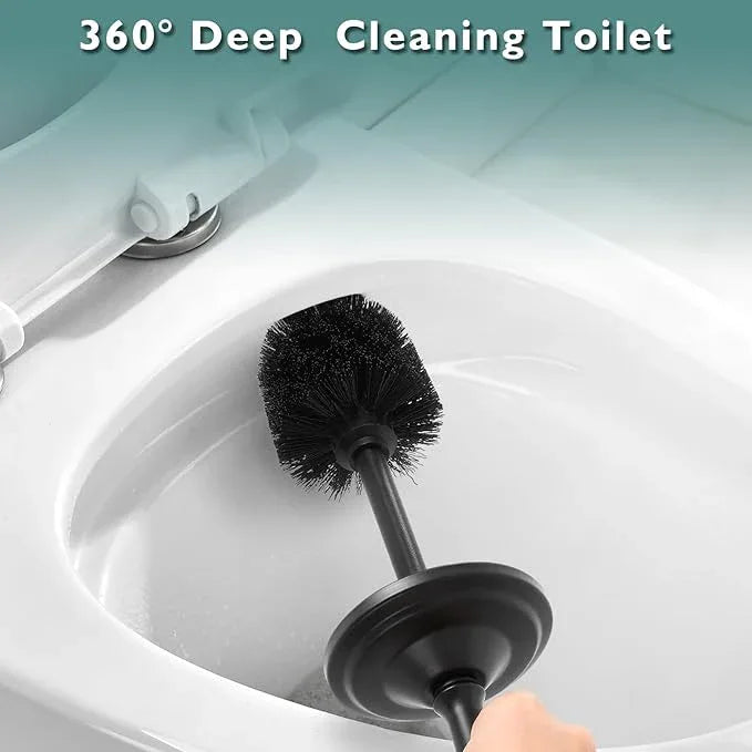 Black Toilet Brush and Holder Set, Stainless Steel Toilet Brush for Bathroom,Heavy Duty Black Toilet Bowl Brush and Holder,Deep Cleaning Modern Toilet Cleaner Brush -Space Saving, Covered Brush - ModernBath