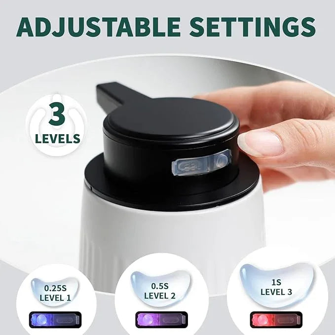 BosilunLife Ceramic Automatic Soap Dispenser with Extended Pump Nozzle, 3 Adjustable Levels, Touchless Foam Hand Wash Foaming Dispenser for Bathroom & Kitchen, Striped Design, White, 10oz - ModernBath