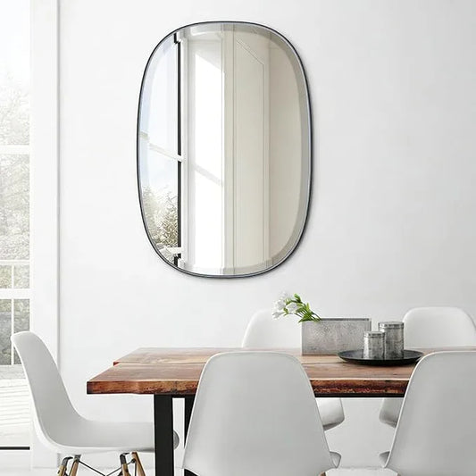 POZINO Matte Black Beveled Mirror, 24"x32" Rectangle Vanity Mirror for Over Sink, Modern Mirrors with Premium Metal Frame, Oblong Mirrors for Bathroom Bedroom Living Room, Horizontal Or Vertical - ModernBath