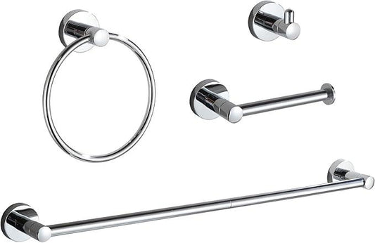 BGL Bathroom Accessory Set Chrome 4 Pieces Bathroom Towel Rack 24 Inches Adjustable Bathroom Hardware Set - ModernBath