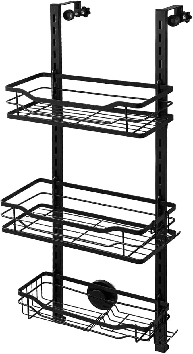 TAILI Hanging Shower Caddy Over The Door Adjustable Hanging Organizer Rack with Hooks, Sturdy Rust Proof Shower Organizer Shelf Basket Storage Rack, No Drilling - ModernBath